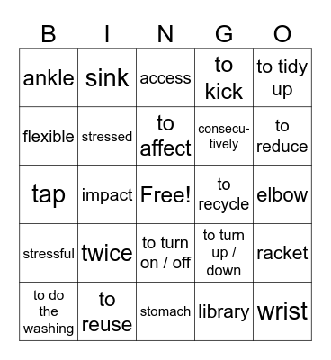 Gateway A2 Units 1-3 Bingo Card