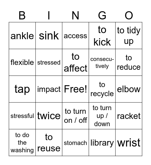 Gateway A2 Units 1-3 Bingo Card