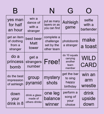 🥳💜 birthday bingo 💜🥳 Bingo Card