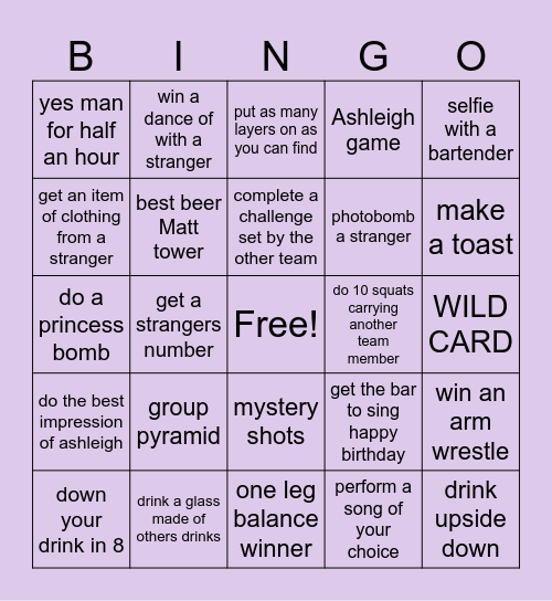 🥳💜 birthday bingo 💜🥳 Bingo Card