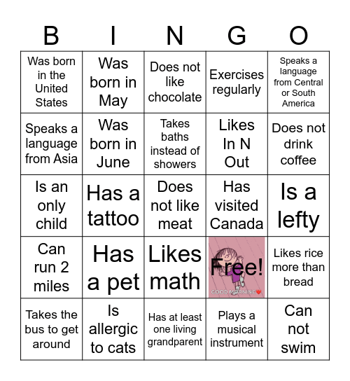 Find Someone Who…. Bingo Card