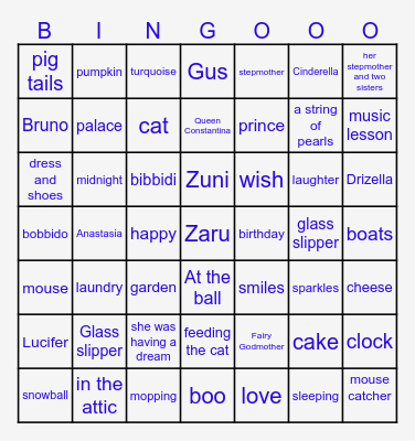 CINDERELLA Bingo Card