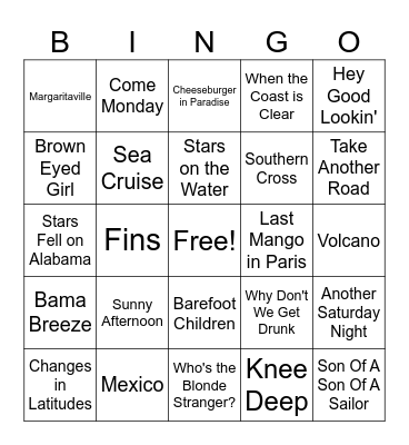 Bubba  RIP Bingo Card