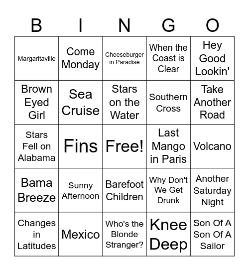 Bubba  RIP Bingo Card