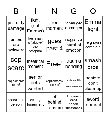 Jamboree Bingo Card