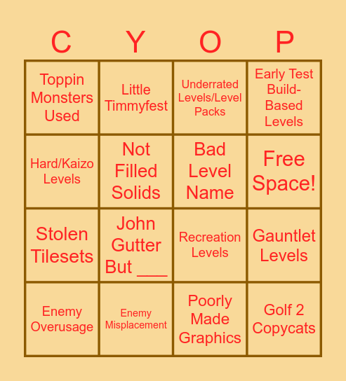 Create Your Own Pizza Bingo Card