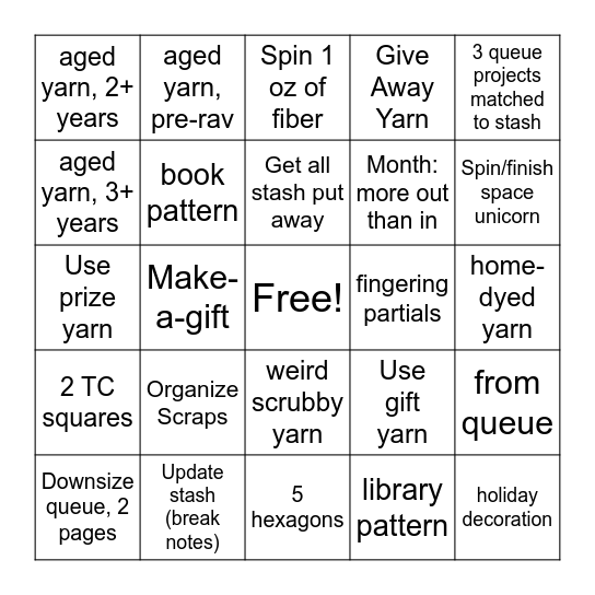 F23 Stash Magic Bingo Card