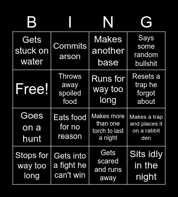 Don't Starve Robot Bingo Card