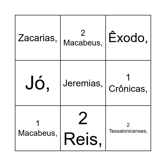 BINGO BÍBLICO Bingo Card