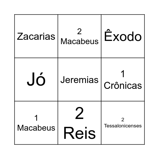 BINGO BÍBLICO Bingo Card