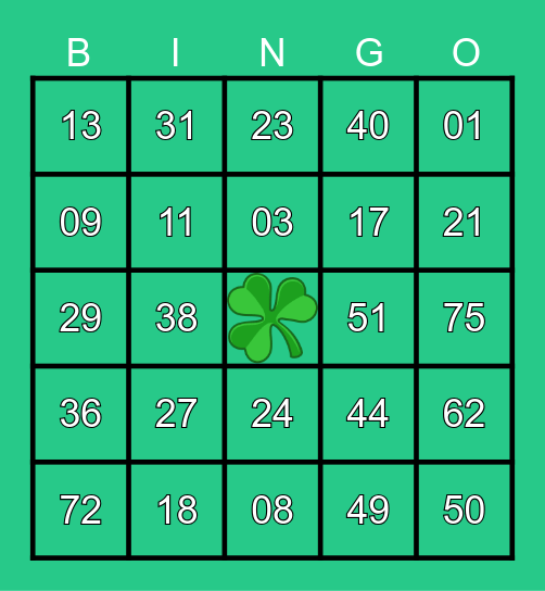 Sacred Heart Bingo Night Bingo Card