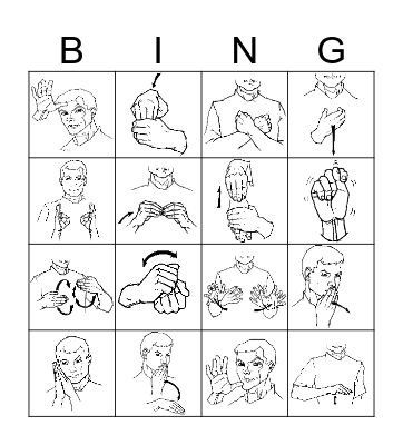 SIGN LANGUAGE Bingo Card