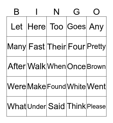 Kaylee Bingo Card