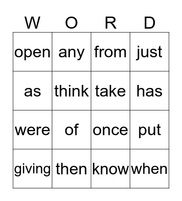 Ms. Wilson & Mrs. LeClair's Word Bingo Card