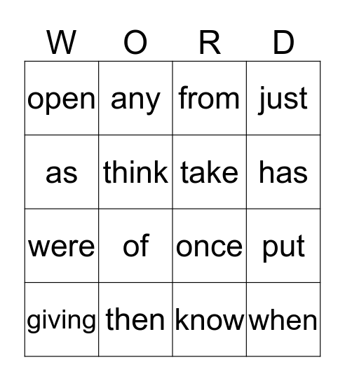 Ms. Wilson & Mrs. LeClair's Word Bingo Card