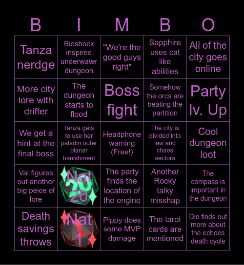 City of dreams ep.11 Bingo Card