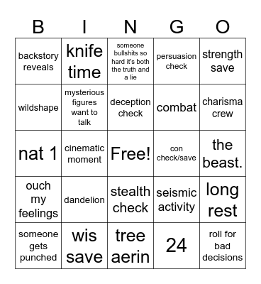 love this game, the horrors (btv) Bingo Card