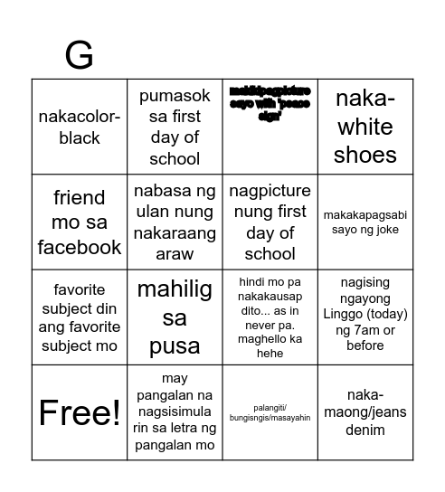 HANAPIN KUNG SINO ANG... Bingo Card