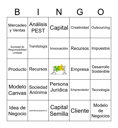 Emprendimiento e Innovacion Bingo Card