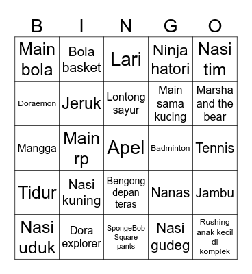 haj Bingo Card