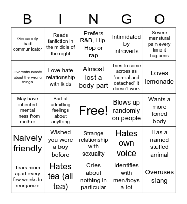 Charlotte's goofy bingo Card