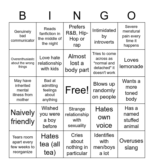 Charlotte's goofy bingo Card