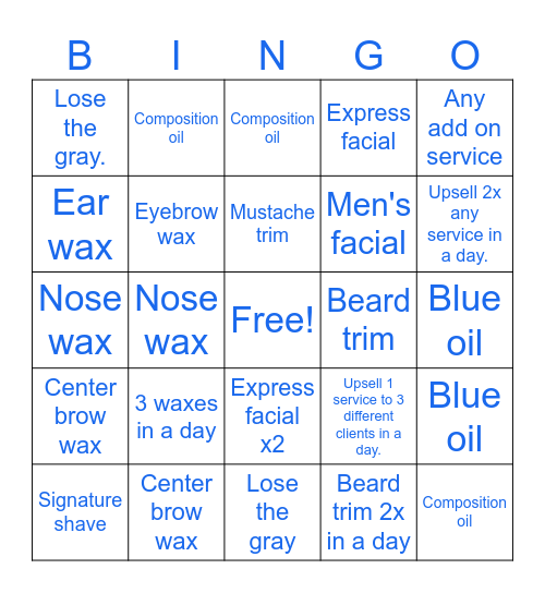 Upsell Bingo Card