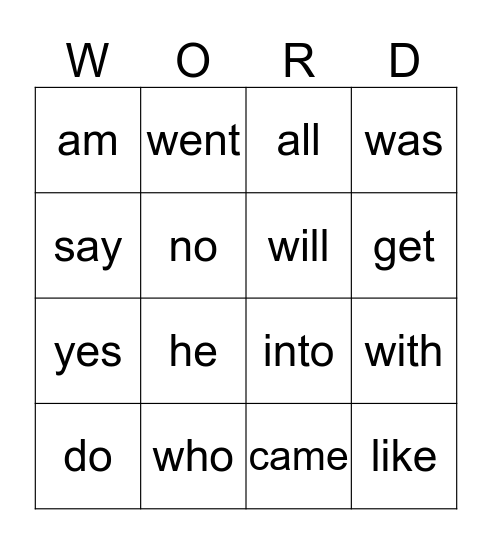 Ms. Wilson & Mrs. LeClair's Word Bingo Card