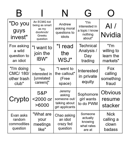 PMC Bingo Card