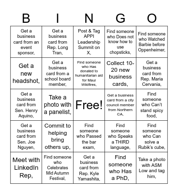 Don't Be So Asian! Bingo Card