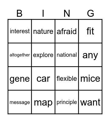 Phonetics Bingo Card