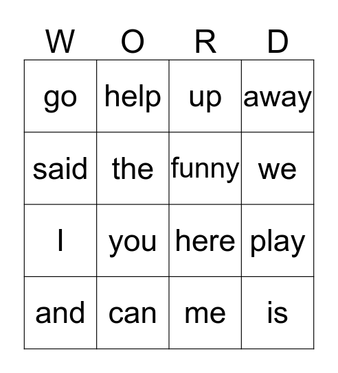 Ms. Wilson & Mrs. LeClair's Word Bingo Card