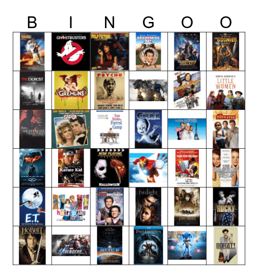 Movies Bingo Card