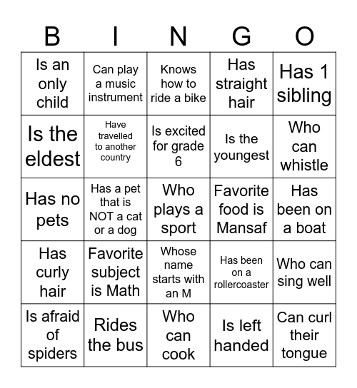 Welcome to MYP :) Bingo Card