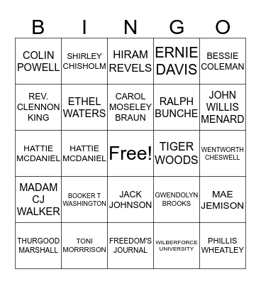"FIRST" Bingo Card