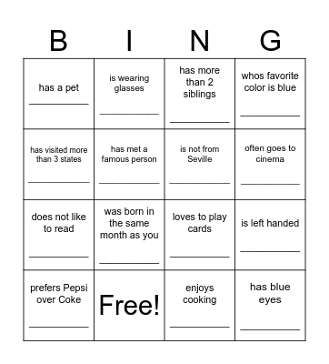 Find Someone Who... Bingo Card