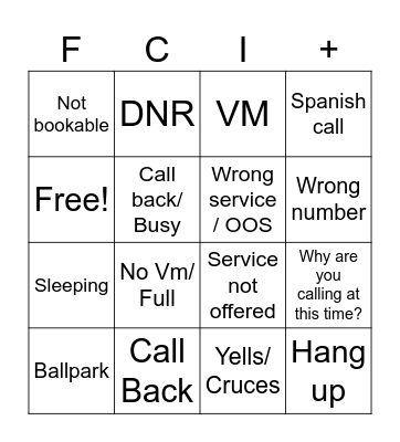 SUNday FUNDAY Bingo Card