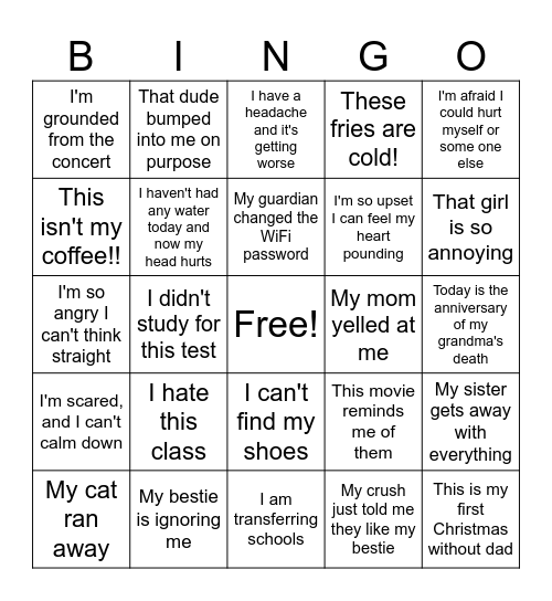 Do I need a PRN?? BINGO Card