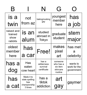 GRL Bingo Card