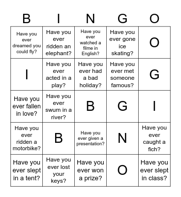 Find someone who... Bingo Card