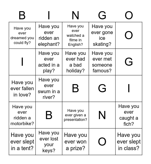 Find someone who... Bingo Card