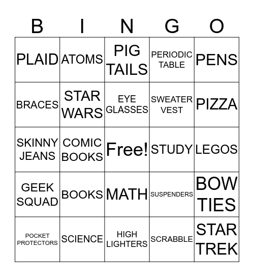 GEEK Bingo Card