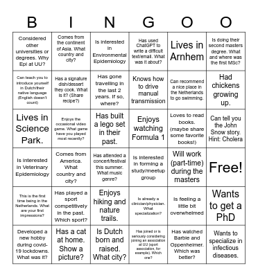 Epi 2023-2025 Bingo Card