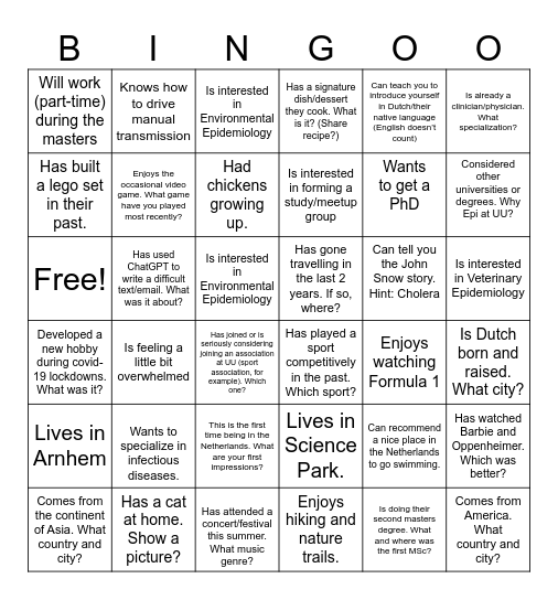 Epi 2023-2023 Bingo Card