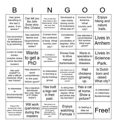 Epi 2023-2025 Bingo Card