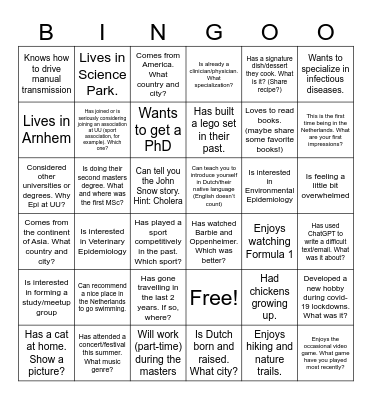 Epi 2023-2025 Bingo Card