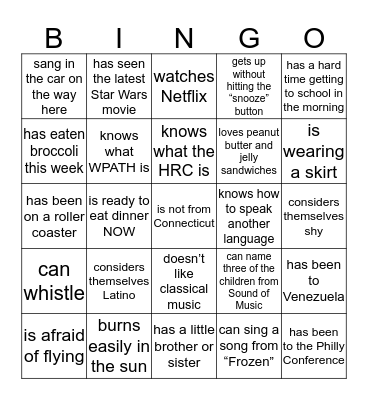Bingo Card