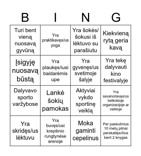 BINGO Card