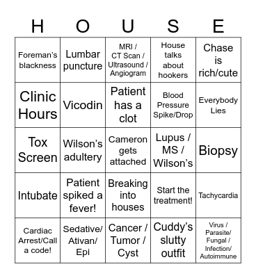 House Bingo Card