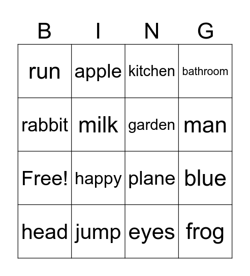 Young stars 2 Bingo Card